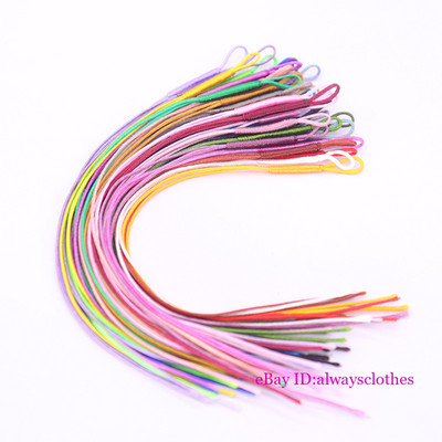 200Pcs 0.8mm Woven Loop Coil Pull Ring Rope Necklace DIY Woven Loop Colorful