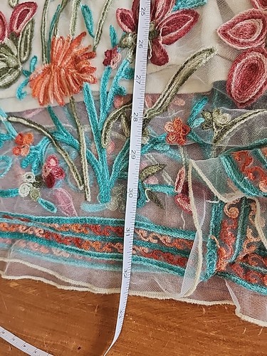Vestido Para Mujer XL Ligero Bordado Malla Encaje Boho Corto Alta Costura - Imagen 14 de 18