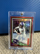 2025 Panini Score Football Justin Jefferson SSP Red Zone Auto 10/20 Vikings #230