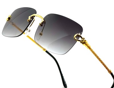 Hip Hop Men Sunglasses Rimless Square Shades Gold Designer Fashion Eye  Glasses