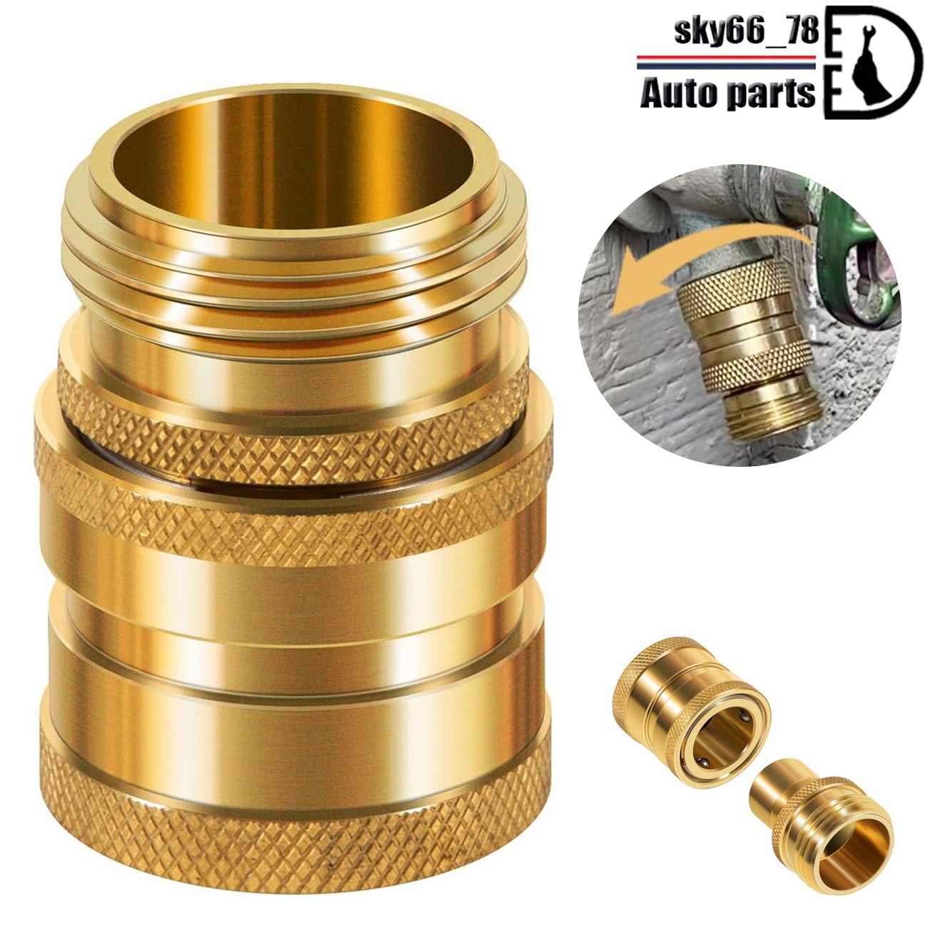 for Dramm 22729 Heavy Duty Brass Hose Coupler Quick Disconnect Connector 3/4"