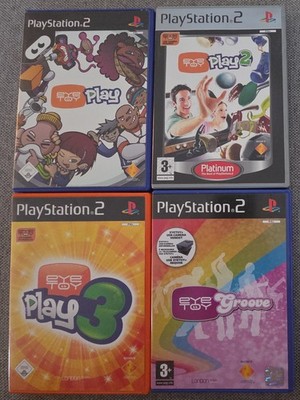 Sony PlayStation PS2 Eye Toy Play 1 2 3 & Groove Games Bundle