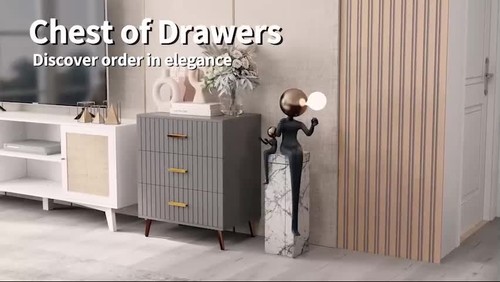 HOMCOM Bedroom Chest of Drawers, 3-Drawer Dresser with Aluminium Legs - Video 1 of 1