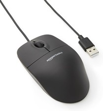 Amazon Basics 3-Button USB Wired Mouse w/ Responsive Tracking, Plug  Play