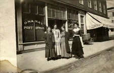 Onaway MI Michigan Edwardian Ladies Fashion, Post Office RPPC Postcard COPY