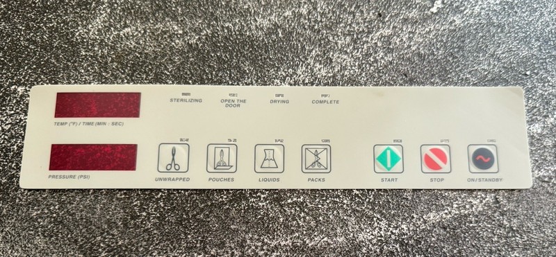 OEM Midmark M9 & M11 Replacement Display Overlay Sticker (Red Display)