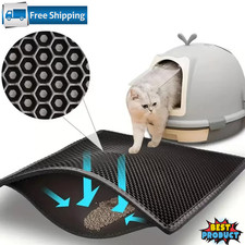 Waterproof Double Layer Cat Litter Mat Kitten Dirt Trapper Honeycomb Mat 19x15"