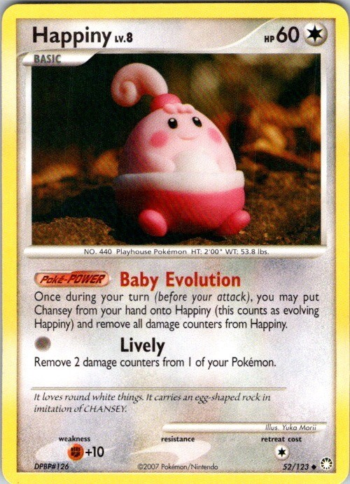 Happiny 52/123 Uncommon Mysterious Treasures Pokemon Lightly Played