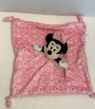 Disney Baby Minnie Mouse Lovey Security Blanket Pacifier Holder Knotted Corners