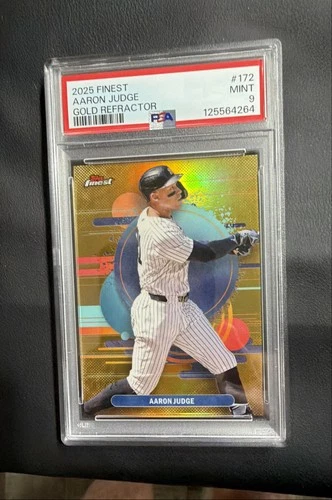 2025 Topps Finest - Uncommon Aaron Judge #172 Gold Refractor 1/25 PSA 9