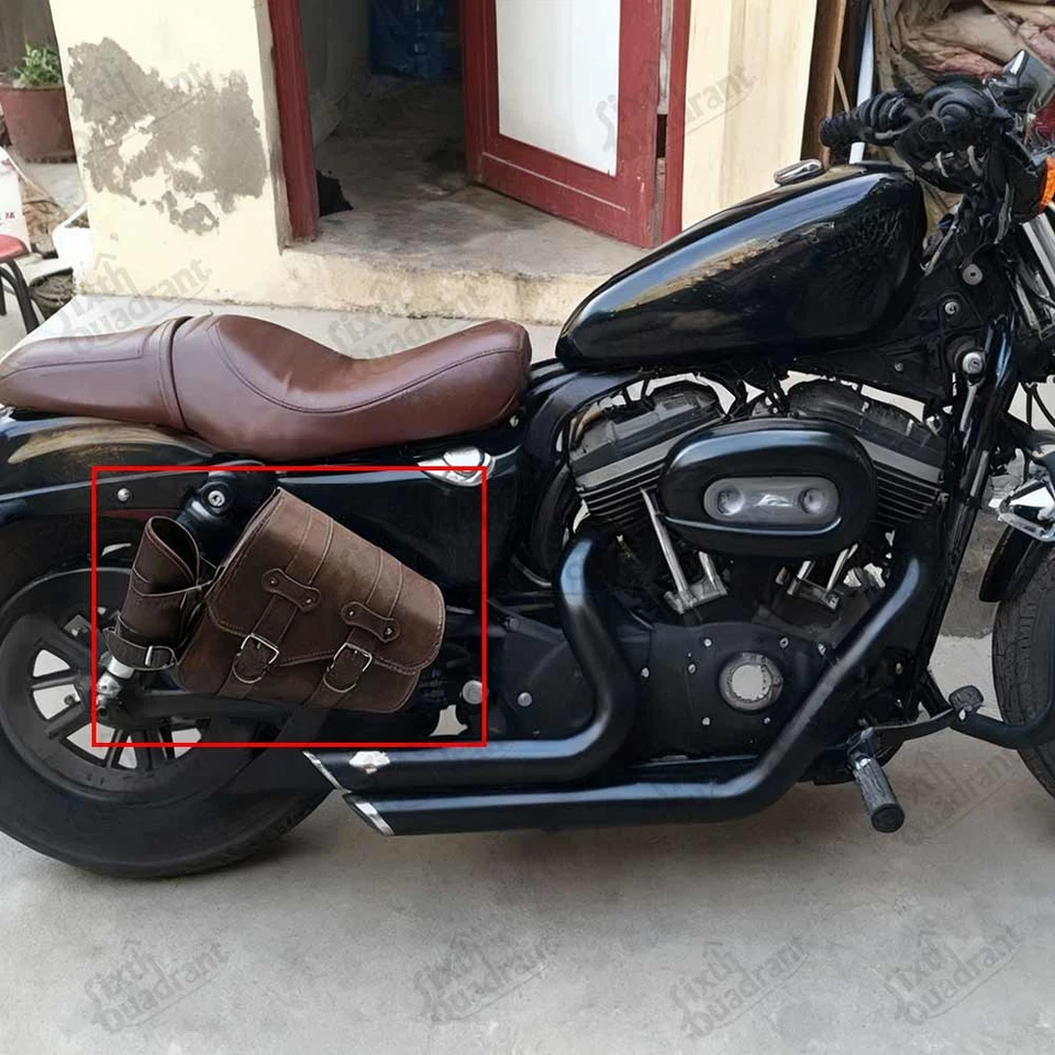 Bolsas de sillín para motocicleta Indian Scout Sixty Bobber bolsas laterales alforjas marrón Foto 4 de 4
