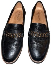 Vionic Emalyn Loafer - EUC - Size 8.5 M - Black Tumbled Leather Slip-On