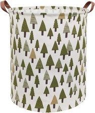 Large Storage Bins,Canvas Fabric Laundry Basket Collapsible Tree