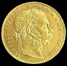 1882 KB GOLD HUNGARY 8 FORINT 20 FRANCS 6.45 GRAMS COIN KREMNITZ MINT 4725.80 per troy oz