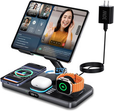 30W Foldable Charging Station for Multiple Devices, Ipad Charging Station with C