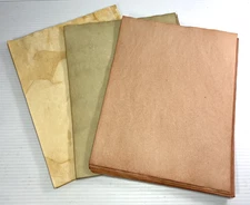 30 Grunge Avocado Coffee & Rust Hand Dyed Paper 8.5"x11" Junk Journal Supplies