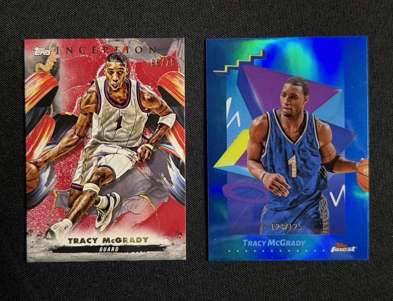 Topps Tracy McGrady 2024-25 2 Card Lot Finest #186 /125 Inception #95 /75
