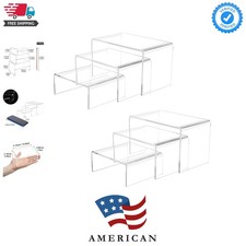 2 Sets Acrylic Display Risers3",4",5" Clear Product Stand,Cupcakes Holder Des...