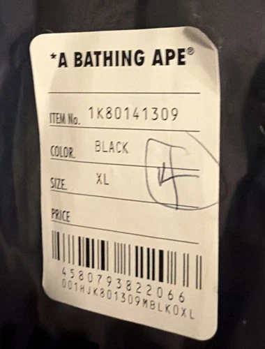 BAPE Line Camo Quilted Nylon Shark Full Zip Jacket Black Men’s XL NEW image 2