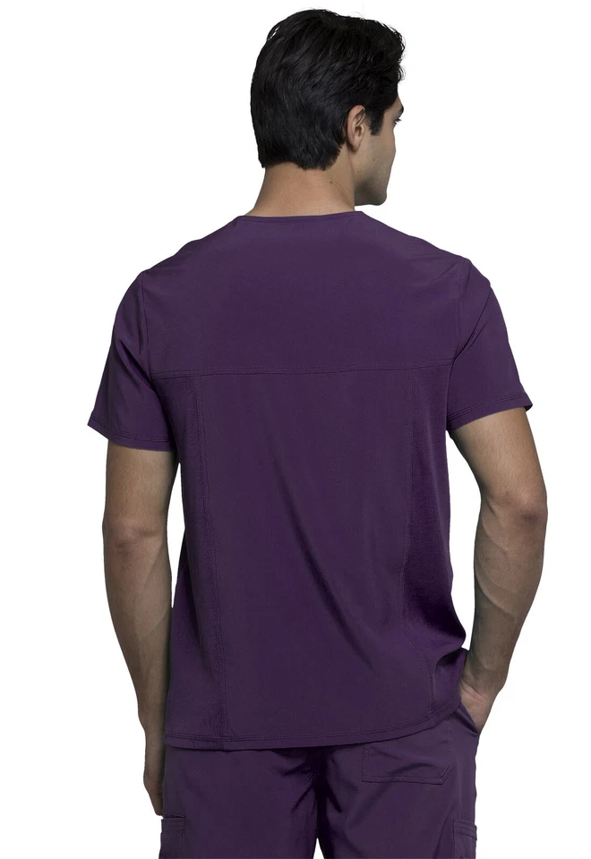 Cherokee Scrubs Infinity Men V Neck Top CK900A EGG Eggplant Free Ship - Image 2 of 4