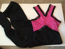 New, Women  s Unitard, Curtain Call Costumes, Size Med, Pink/Black