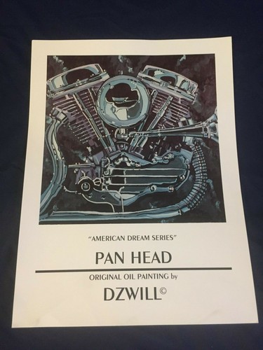 American Dream Series Panhead Motorcycle 12x16 Lithograph By Dzwill - Picture 2 of 2