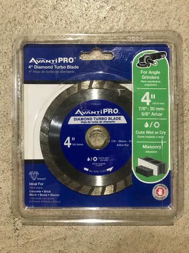 Avanti Pro 4 Zoll Nass-/Trocken Turbo Diamanttrennscheibe PD040T für Winkelschleifer, neu