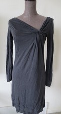 Ann Taylor Womens Dress Gray XS / S Long Sleeve Asymmetrical Neckline Knit