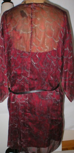 New Womens NWT $325 Halston Heritage Dress Kimono Belted Caftan XS S Red Dark - Picture 11 of 12
