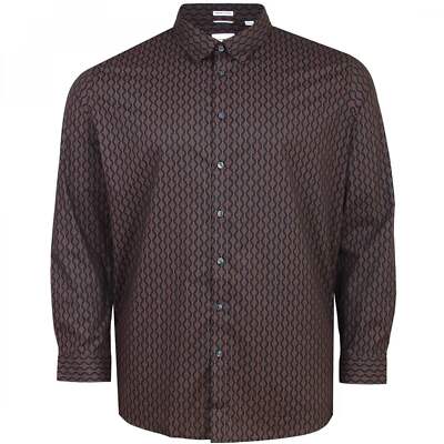 Ben Sherman Langarmshirt Linear Geo Print schwarz 77832