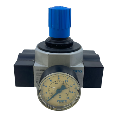 #ad Festo LR D MAXI Pressure Control Valve 159627 with Manometer 0.5 to 12 bar $61.61