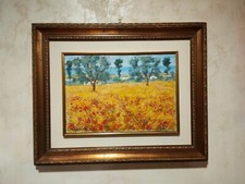  MICHELE CASCELLA Campo Di Grano Anni 80  olio su tela cm 50 x 35 