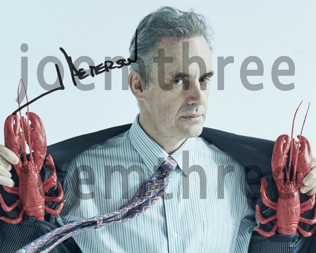 Jordan Peterson with Lobsters Signed Autograph Repro 12 Rules for Life