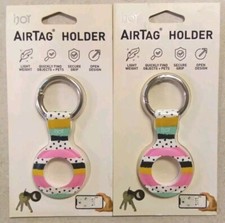 2 Ijoy Airtag Holder with Keychain Secure Case for Apple Airtag Multicolor