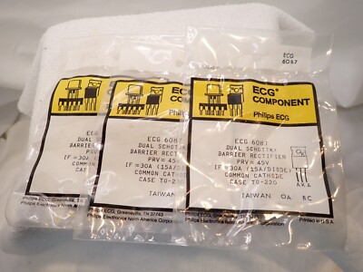 Set of 3 Phillips ECG6087 DUAL SCHOTTKY 45V 30A Barrier Rectifier