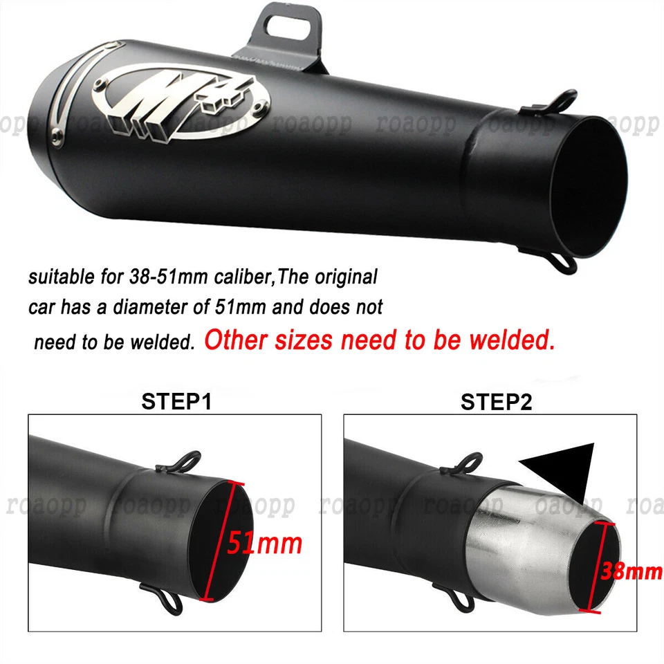 Tubo silenciador de escape universal para motocicleta 38-51 mm antideslizante con DB Killer M4 Foto 4 de 4