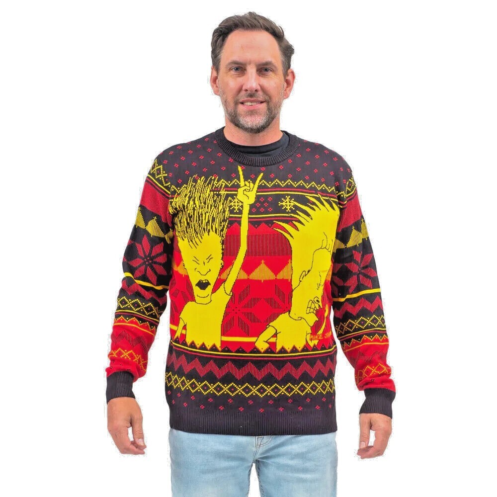 Beavis and Butthead Rock and Roll Three Color Ugly Christmas