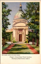 Postcard Naval Academy Chapel Exterior Ruth Perkins Safford Art Maryland B126