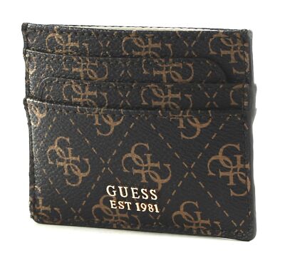 GUESS Laurel Card Holder Kartenhalter Brown Logo dunkelbraun hellbraun Neu