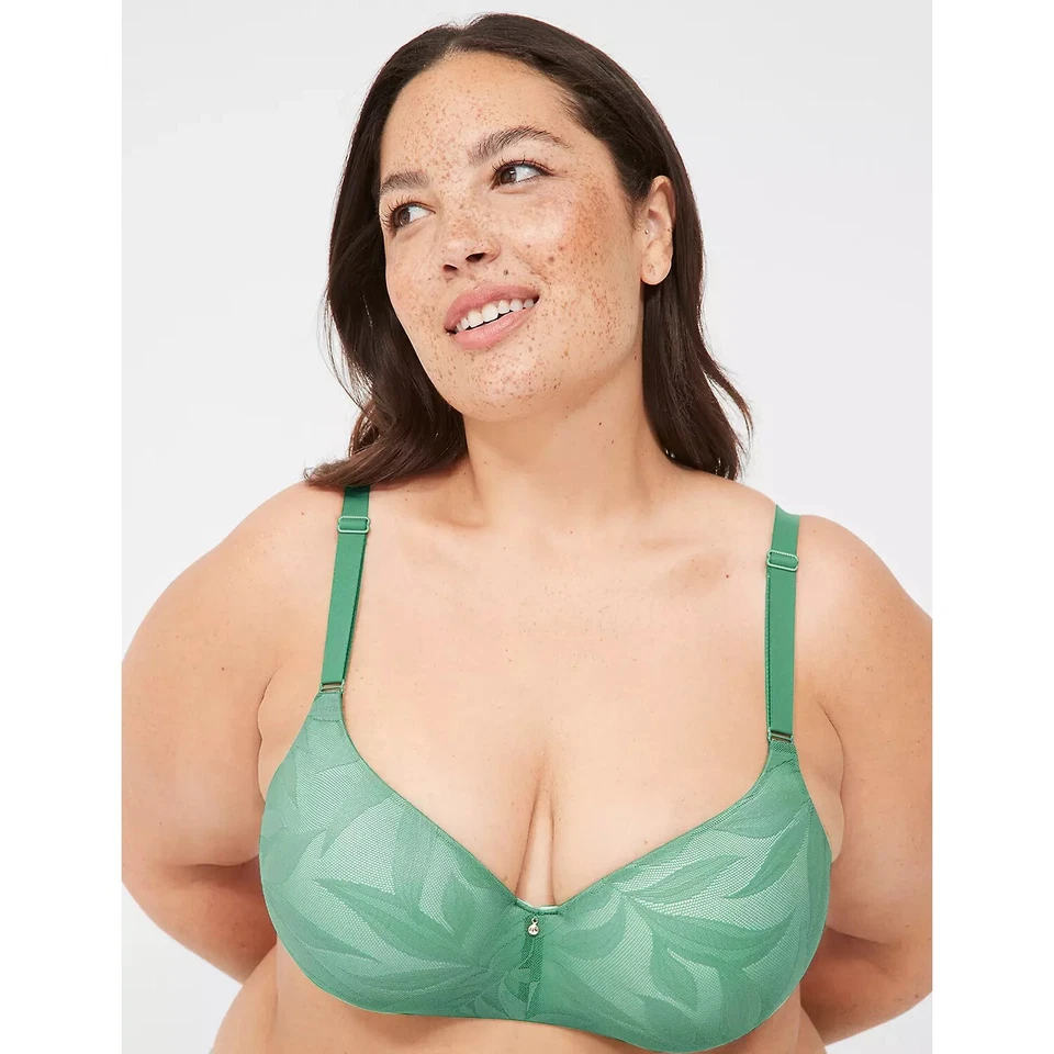 Sutiã Lane Bryant renda invisível backsmoother levemente forrado balconette 50DD - Imagem 4 de 4