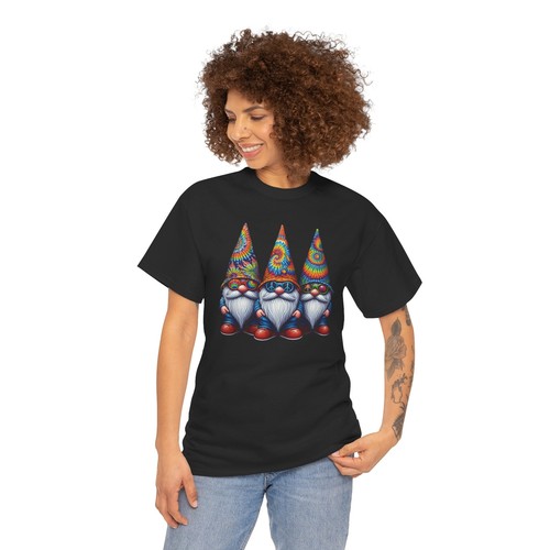 Retro Hippie Gnomes Funny T-shirt - Vintage Art Gnomes Graphic Tee - Picture 18 of 53