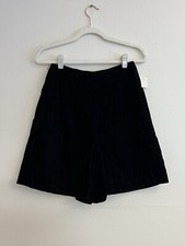 VTG 90s Gantos Black Velour Dress Shorts 6 Donna Degnan Culottes Back Zip NWT