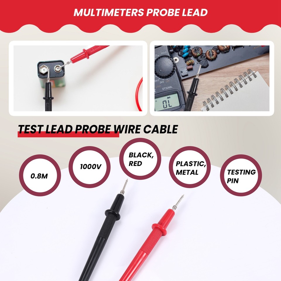 Multimeter Meter Universal Test Lead Probe Wire Cable 1000V 0.8M