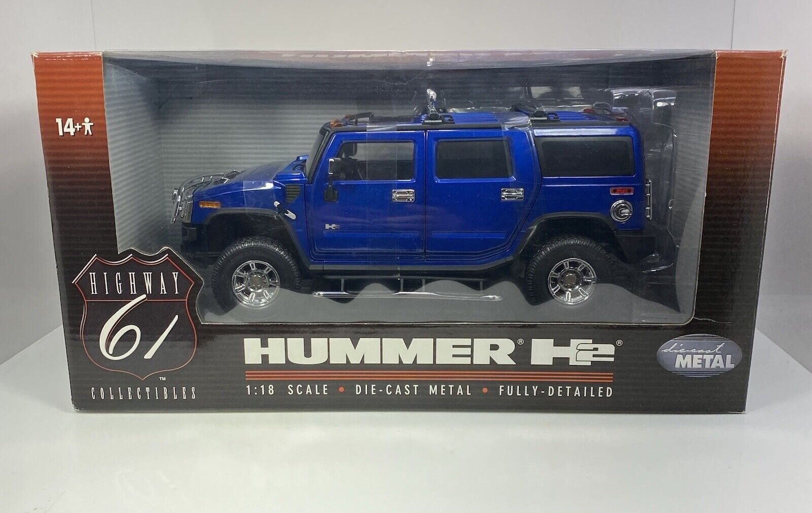 Highway 61 1/18 Scale HUMMER H2”Very Detailed & Rare”BLUE VERSION