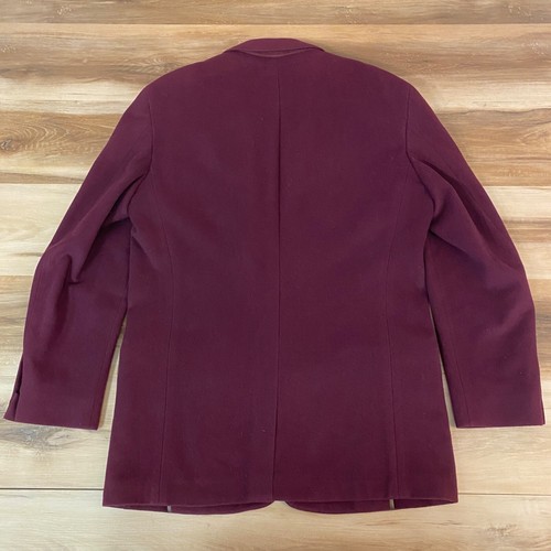 Vintage J Crew Blazer Mens 42L Plum Purple Cashmere Blend 3 Button Sport Jacket - Imagen 12 de 13