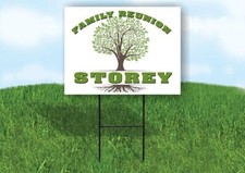 STOREY FAMILY REUNION GR TREE 18 in x24 in Yard Sign Road Sign with Stand