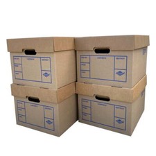 File Moving Boxes, 200 Strength, Single Wall,1 Pack, 15 x 12 x 10 in, 4 Count