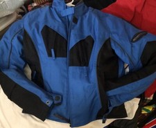 Women’s Schott Pro Nyc Racing Padded Blue Motorcycle Jacket Thinsulate, Sz.small