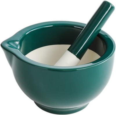 Mortar And Pestle Set Classic Marble Natural Stone Green Pestal To Grind Food US