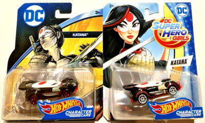 Hot Wheels ~ KATANA ~ DC Character Cars/Super Hero Girls ~Lot Of 2~ 1:64 ~New~NM